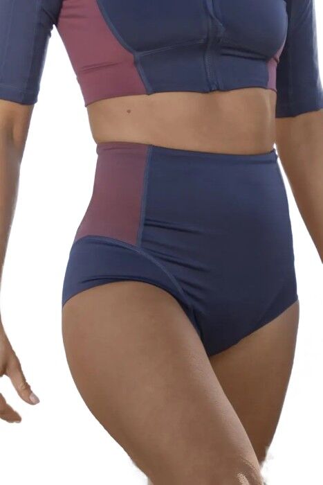 4E Kadın Yoga Short - HD4432 Lacivert/Bordo - 3