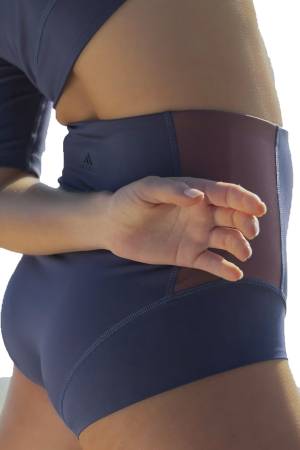 4E Kadın Yoga Short - HD4432 Lacivert/Bordo - 4