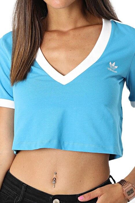 Adidas Kadın T-Shirt - HC2035 Mavi - 1
