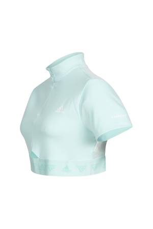 Adidas Yarım Fermuarlı Kadın Crop T-Shirt -HF4160 Buz Mavisi - 2