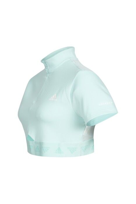 Adidas Yarım Fermuarlı Kadın Crop T-Shirt -HF4160 Buz Mavisi - 2