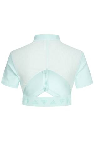 Adidas Yarım Fermuarlı Kadın Crop T-Shirt -HF4160 Buz Mavisi - 3