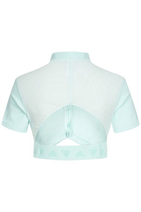 Adidas Yarım Fermuarlı Kadın Crop T-Shirt -HF4160 Buz Mavisi - 3