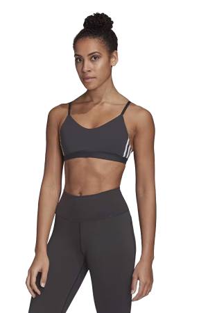 All Me 3 Çizgili Kadın Bra - FJ7281 Siyah - Adidas