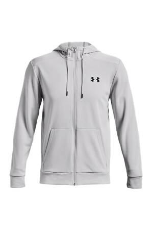 Armour Fleece Fz Hoodie Erkek Tam Boy Fermuarlı SweatShirt - 1373357 Gri - 4