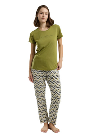 Arnetta Kadın Pijama Takımı - AR3236-S Yağ Yeşili - Arnetta