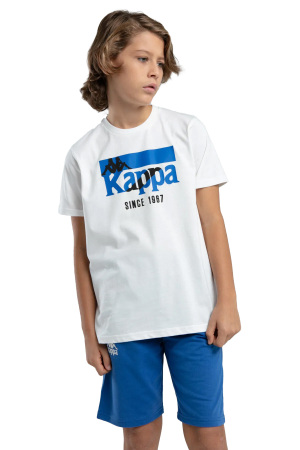 Authentic James Erkek Çocuk T-Shirt- 38257MW Beyaz - Kappa