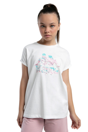 Authentic Kaelyn Kız Çocuk T-Shirt - 38284XW Beyaz - Kappa