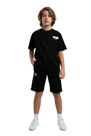 Authentic Keegan Erkek Çocuk Bermuda Takım - 36225KW Siyah - Kappa