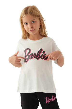 Barbie Kız Çocuk T-Shirt - L1772-3 Krem - Barbie