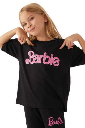 Barbie Kız Çocuk T-Shirt - L1772-G Siyah - 2