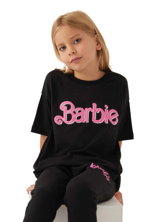 Barbie Kız Çocuk T-Shirt - L1772-G Siyah - 3