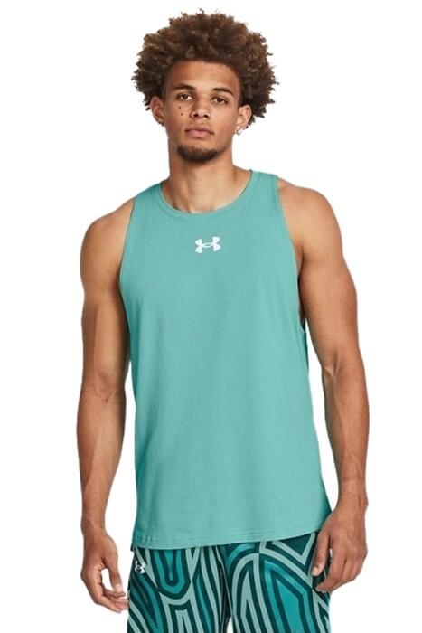 Baseline Cotton Tank Erkek Spor Atlet - 1361901 Yeşik/Beyaz - 1
