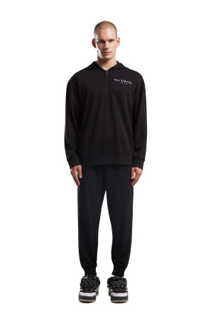 Benmanaj Erkek Kapüşonlu SweatShirt - BMK0037 Siyah - Benmanaj