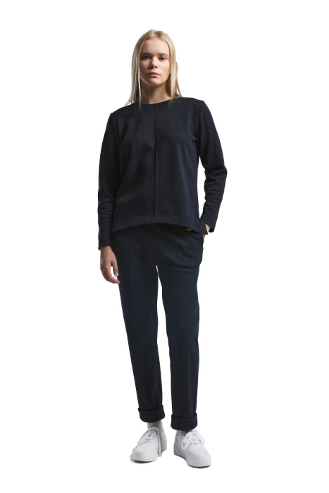 Benmanaj Kadın Bisiklet Yaka SweatShirt - BMK0027 Lacivert - 1