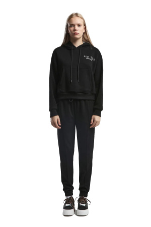 Benmanaj Kadın Kapşonlu SweatShirt - BMK0019 Siyah - Benmanaj