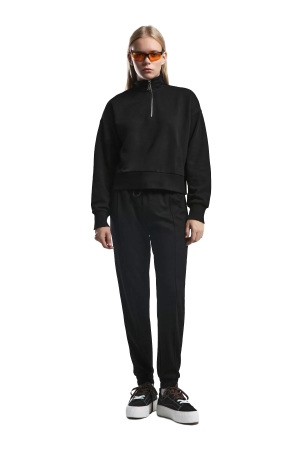 Benmanaj Kadın SweatShirt - BMK0006 Siyah - Benmanaj