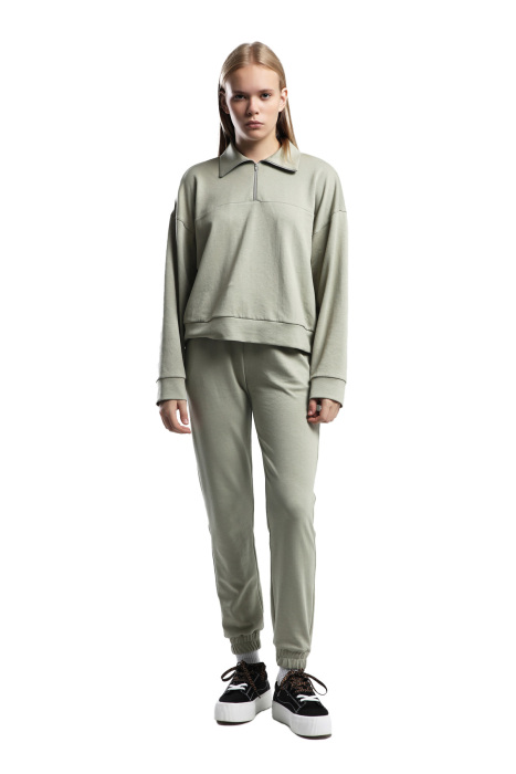 Benmanaj Kadın SweatShirt - BMK0016 Haki - 1