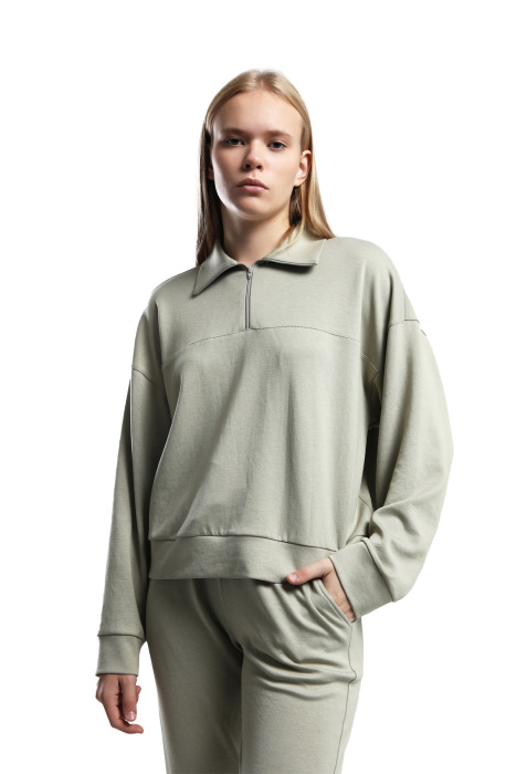 Benmanaj Kadın SweatShirt - BMK0016 Haki - 5