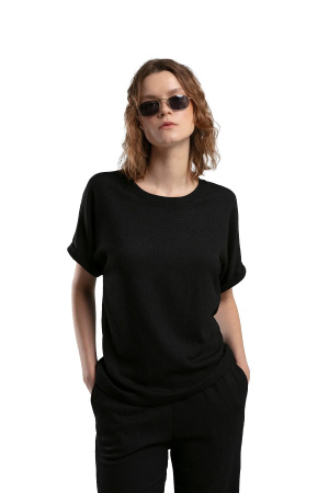 Benmanaj Kadın T-Shirt - BMY0012 Siyah - Benmanaj