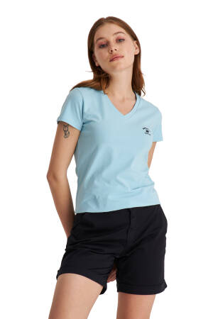Beverly Hills Polo Club Kadın T-Shirt - 22SWE0K6202701 Açık Mavi - Beverly Hills Polo Club