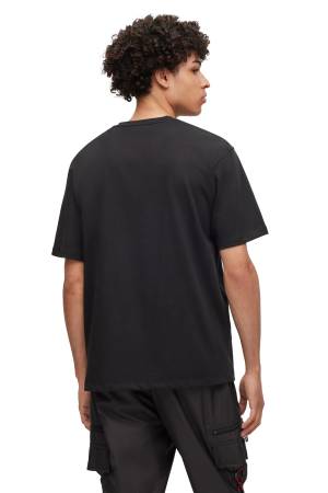 Çift Logo Baskılı Pamuklu Erkek T-Shirt - 50494565 Siyah - 4