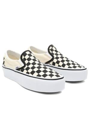 Classic Slip-On Platform Unisex Ayakkabı - VN00018E Siyah/Beyaz - 1