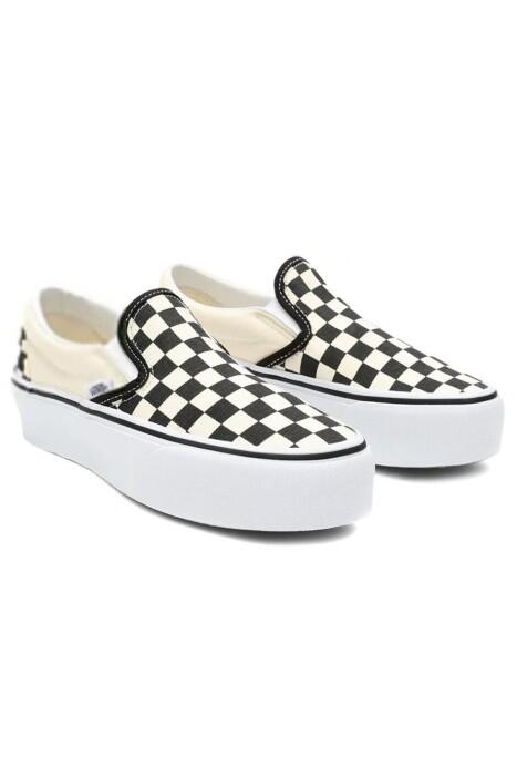 Classic Slip-On Platform Unisex Ayakkabı - VN00018E Siyah/Beyaz - 1