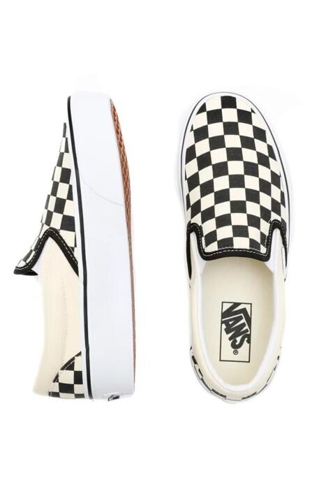 Classic Slip-On Platform Unisex Ayakkabı - VN00018E Siyah/Beyaz - 2