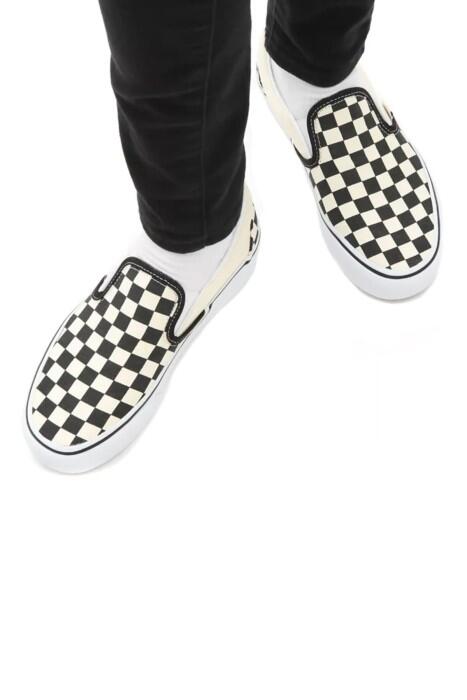 Classic Slip-On Platform Unisex Ayakkabı - VN00018E Siyah/Beyaz - 3