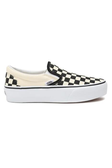 Classic Slip-On Platform Unisex Ayakkabı - VN00018E Siyah/Beyaz - 4