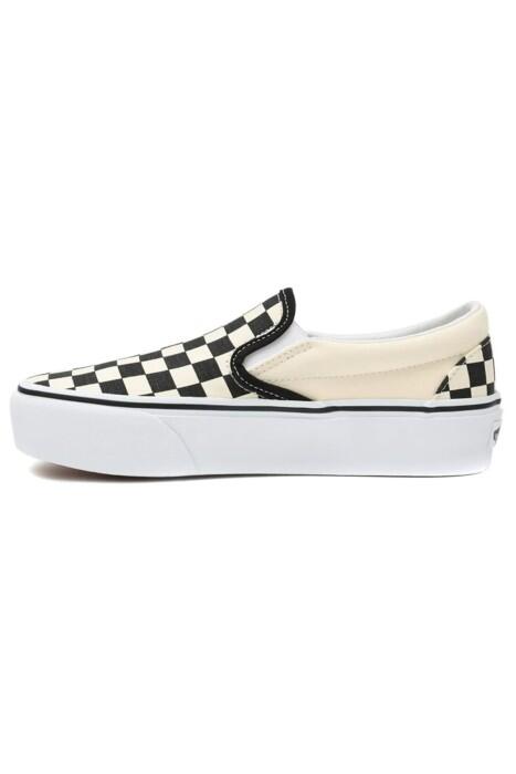 Classic Slip-On Platform Unisex Ayakkabı - VN00018E Siyah/Beyaz - 5