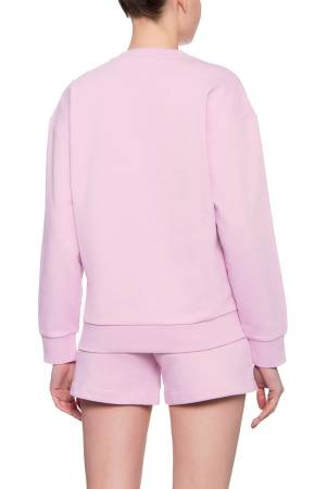 El Yazısı Logolu Fransız Havlu Pamuklu Sweatshirt - 50467250 Pembe - 4