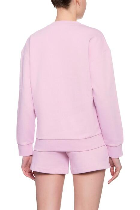 El Yazısı Logolu Fransız Havlu Pamuklu Sweatshirt - 50467250 Pembe - 4