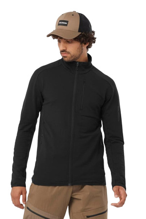Essential Lightwarm Erkek Tam Fermuarlı Polar - LC2224700 Siyah - Salomon