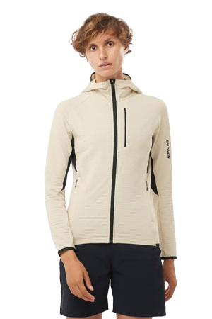 Essential Lightwarm Kadın Kapüşonlu Tam Fermuarlı Polar - LC2224200 Ekru - Salomon