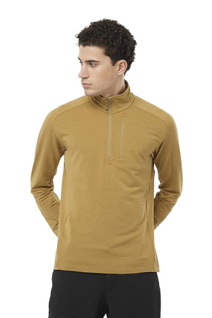 Essentıal Ltwarm Hz Erkek Yarım Fermuar Polar - LC2277000 Bronz Kahve - Salomon