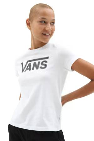 Flying V Crew Tee Kadın T-Shirt - VN0A3UP4 Beyaz - Vans