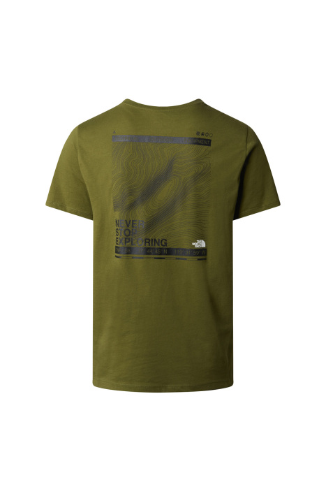 Foundation Mountain Lines Graphic Tee Erkek T-Shirt - NF0A8830 Yağ Yeşili - 2