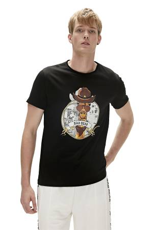 Giraffe Erkek T-Shirt - 23.01.07.036 Siyah - Bad Bear