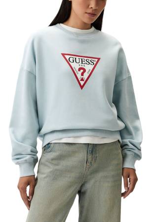 Gj Cn Os Iconic Tria Kadın SweatShirt - W4YQ00KC811 Mavi - Guess