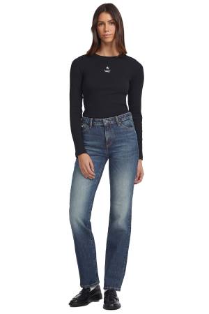 Gj G08 Mid Rise Straight Kadın Denim - W4YA98D5FC1 Mavi - Guess