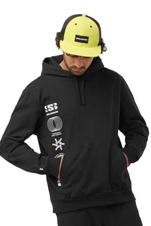 Graphic Pull Over Erkek Kapüşonlu SweatShirt - LC2220100 Siyah - Salomon
