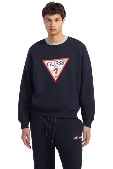 Guess Iconic Tria Erkek SweatShirt - M4YQ21K9V31 Lacivert - 1
