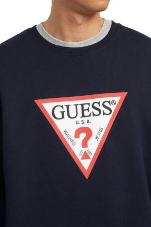 Guess Iconic Tria Erkek SweatShirt - M4YQ21K9V31 Lacivert - 4