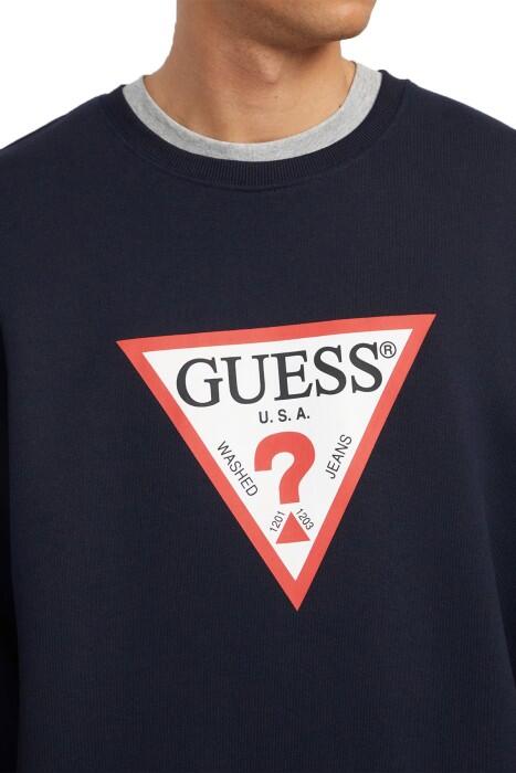 Guess Iconic Tria Erkek SweatShirt - M4YQ21K9V31 Lacivert - 4