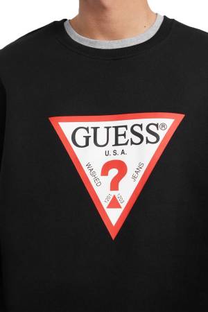 Guess Iconic Tria Erkek SweatShirt - M4YQ21K9V31 Siyah - 3