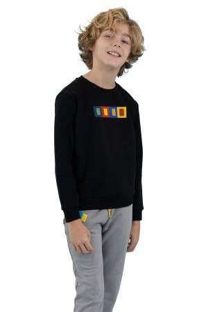 Haribo Çocuk SweatShirt - HRBTXT307 Siyah - Haribo