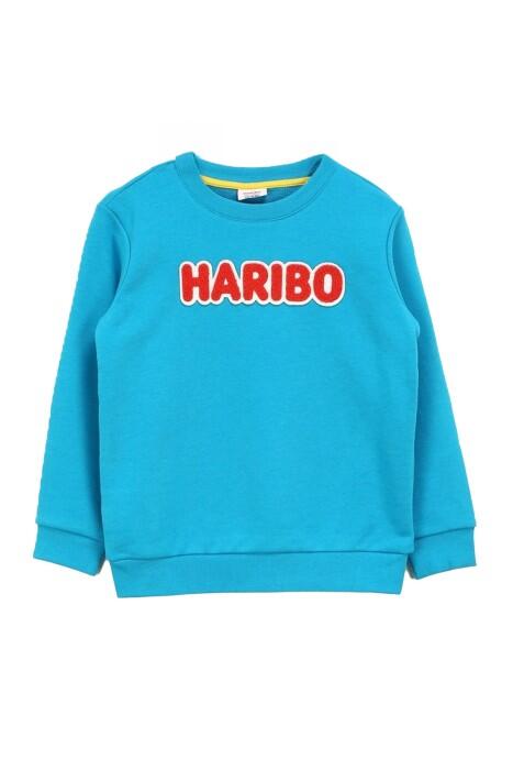 Haribo Çocuk SweatShirt - HRBTXT308 Turkuaz - 1
