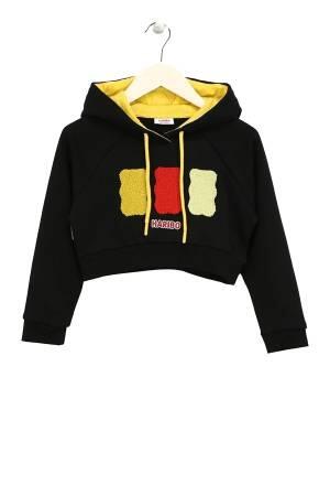 Haribo Crop Kız Çocuk SweatShirt - HRBTXT311 Siyah - 2
